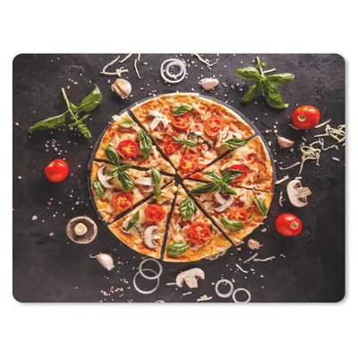 Produktbild von MuchoWow® Mauspad Mousepad Pizza - Gemüse - Kräuter - Küche - Industrie 23x19 cm - Mousepads - Maus Mat - Pad - Mausunterlage - Schreibtischunterlage - Mauspad