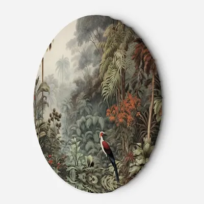 Produktbild von Leinwandbild rund Pflanzen im tropischen Dschungel 60x60 Feeby Grün bild für die wand bereit zum aufhängen