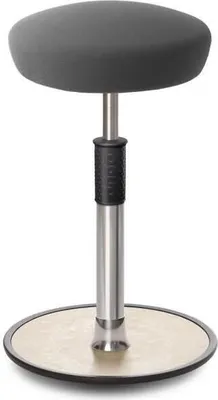 Produktbild von Sitz- Stehhocker Free Tall Hutsitz Gestrick Grau chrom /cremeweiß.