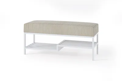 Produktbild von Design Möbel - Sitzbank 80 cm - Gepolsterte Bank mit Ablage - Loft Design - Industrial Stil - Stahlkonstruktion