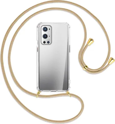 Produktbild von Handykette Backcover-Schutzhülle mit Band (Metall goldfarben) für OnePlus 9 - caramel