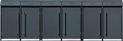 Zdjęcie produktu dla Westmann metalowy kosz na śmieci Moderna 6 6x240 L antracyt 83x417x135 cm