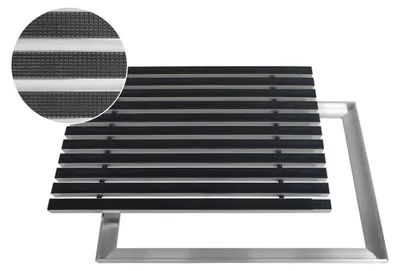 Produktbild von ACO Eingangsmatte Vario + Rahmen 26,5mm Aluminium, Gummi Schwarz, 75x50cm