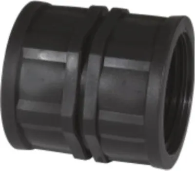 Produktbild von PP Gewindefitting Schwarz PN10 Fittings, Muffe IG 1/2" x IG 1/2"