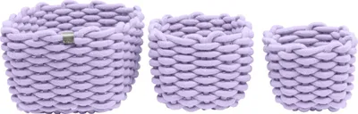 Image de TOM TAILOR Corbeilles de rangement tressées Lot de 3 Lilas Organiseur pour salle de bain cuisine