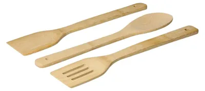 Image de Couverts de cuisine "Yanoda" Set de 3 pièces en bois de bambou - Élégance durable pour votre cuisine nature