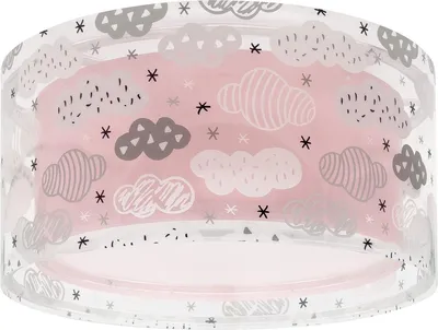 Produktbild von Kinder Deckenleuchte Wolke Rosa mit 2 Lichtern und transparentem Doppelschirm