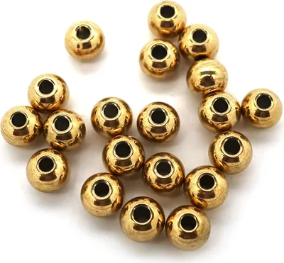 20 Stück Edelstahlperlen Perlen gold