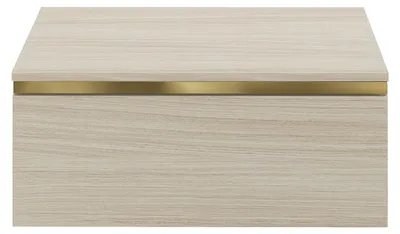 Produktbild von Hängender Nachttisch mit 1 Schublade - Natur und Gold VUKIA