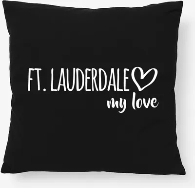 Produktbild von Huuraa Kissen Ft. Lauderdale my love 40x40cm mit Füllung Black Baumwolle Dekokissen Geschenkidee