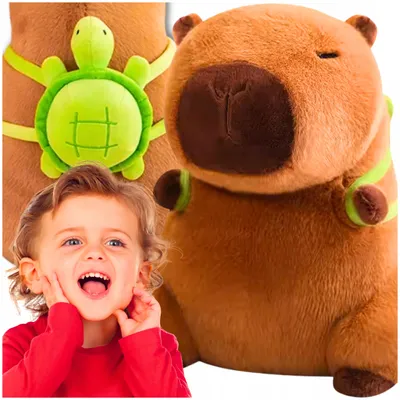 Produktbild von Capybara 30 cm Kuscheltier Plüschtier mit kleine Schildkröte, Niedlichen Wasserschwein Spielzeug, Kinder Komfortobjekt Begleitpuppe