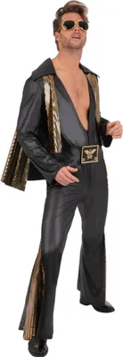 Produktbild von Elvis Bühnenoutfit schwarz-gold Größe: M