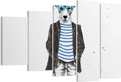 Produktbild von Bild auf Leinwand - Leinwandbild - Hund Abstraktion - 150x100cm - Wand Bild - Wanddeko - Leinwanddruck - Bilder - Kunstdruck - Wanddekoration - Leinwand bilder - Wandkunst - EG150x100-3848