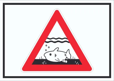 Produktbild von Achtung Laichzeit Laichschonbezirk Symbol Schild A6 (105x148mm)