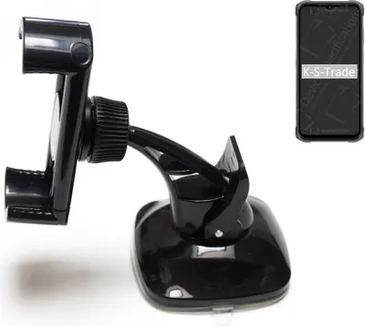 Produktbild von K-S-Trade kompakte Handy-Halterung Windschutzscheibe kompatibel mit Ulefone Armor 12 5G Armaturenbrett schwarz Autohalterung KFZ Halter