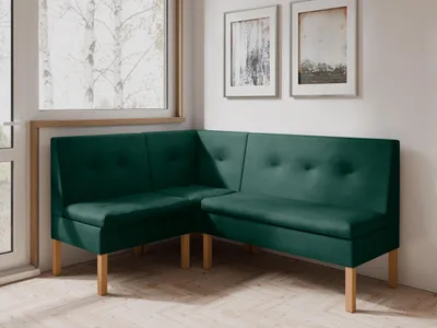 Produktbild von JKG Meble Eckbank fur Essizmmer - Eckbank Küche mit Aufbewahrungsbehälter - Sitzecke Küche - Velours - Essecke - Küchensofa - Grün - 140x180 cm