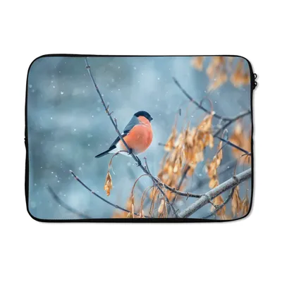 Produktbild von MuchoWow® Laptop Hülle 14 ZollSchnee - Vogel - Tier Laptoptasche - Laptoptasche - Stoßsicher - Schutzhaube