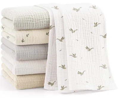 Productafbeelding van Zachte Moltondoeken voor Baby's, 100% Katoen, 6 Stuks