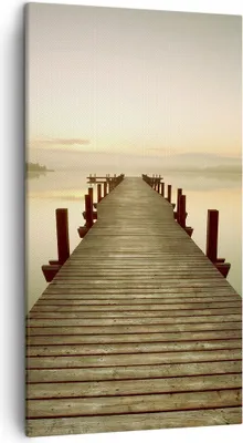 Produktbild von Bild auf Leinwand - Leinwandbild - Brücke See - 45x80cm - Wand Bild - Wanddeko - Wandbilder - Leinwanddruck - Bilder - Kunstdruck - Wanddekoration - Leinwand bilder - Wandkunst - PA45x80-3625