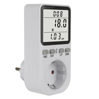 Image de Compteur d'énergie GreenBlue, compteur de watts, type F, 220-240V AC, 50Hz, charge max. 16A, IP20, batterie incorporée, GB364 F