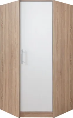 Produktbild von Eckkleiderschrank SMART SR4  Eckschrank 95 x 190 x 95 cm Kleiderschrank Schrank Sonoma Eiche/Weiß