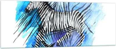 Produktbild von Bilder auf glas - Zebra Streifen Tierwelt Pelz - 140x50cm - Glasbilder - Wandbilder - Kunstdruck - zum Aufhängen bereit - Wanddekoration aus Glas - Glas Bilder - Wandbild auf Glas - GAB140x50-2986