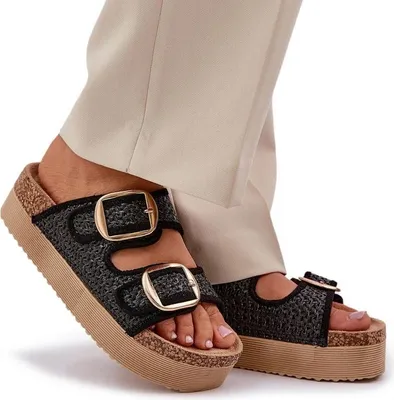 Produktbild von Sandalen Mit Geflecht Und Schnallen Auf Einer Massiven Plattform Schwarz Aralissea 39