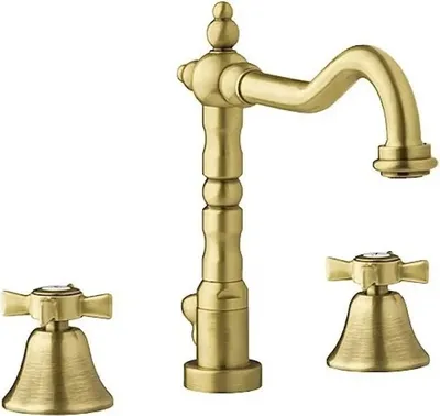 Immagine prodotto di Rubinetto lavabo retrò a 3 fori oro antico, bronzo