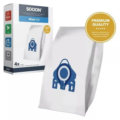 Produktbild von SQOON Staubsaugerbeutel geeignet für Miele HyClean G/N – ersetzt Miele 9917730 – passend für Complete C2, Complete C3, Classic C1, S8, S5 & S2 Serie
