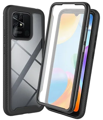 Immagine prodotto di Per Xiaomi Redmi 10C Custodia protettiva antiurto a 360 gradi su entrambi i lati Custodia nera
