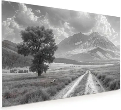 Produktbild von Küchenrückwand Spritzschutz Glas mit Motiv Berglandschaft Weg 40 x 40 cm
