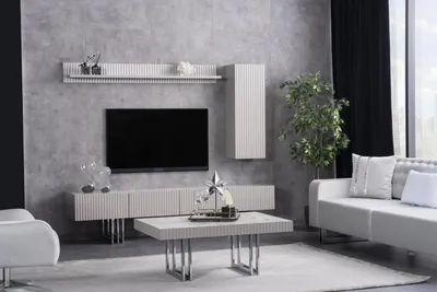Immagine prodotto di Credenza Parete attrezzata Parete attrezzata Parete bassa TV Mensola a muro Mobile effetto marmo