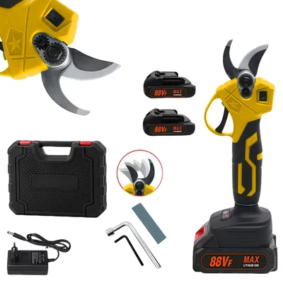 Produktbild von Akku-Gartenschere, elektrische Gartenschere, Schnittdurchmesser 0-30 mm, fortschrittliche Digitalanzeige, mit 2 Akku, 21-V-Gartenschere, Baumschere