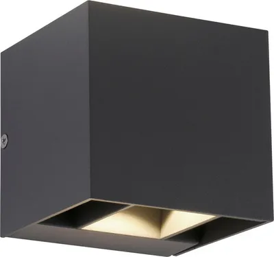 Produktbild von Selltec Außen-Wandleuchte LED CUBE Block Up & Down Wandlampe viereckig, anthrazit grau IP54 Hauswand, Fassade
