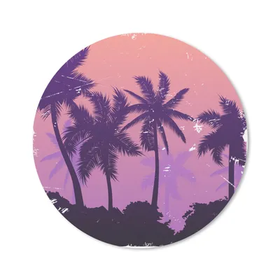Produktbild von MuchoWow® Mauspad Mousepad Palme - Nacht - Zeichnung 30x30 cm - Mousepads - Maus Mat - Pad - Mausunterlage - Tischunterlage - Schreibtischmatten