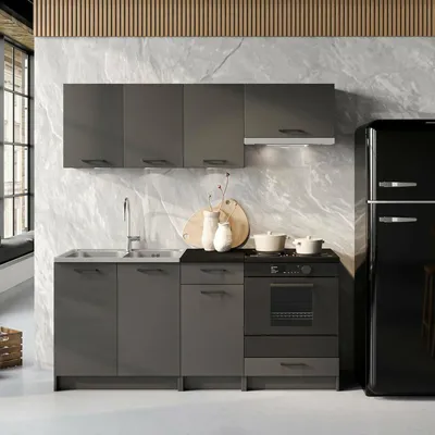 Immagine prodotto di Covor - Cucina, Nero Antracite, un Ripiano, Elettrodomestici non inclusi