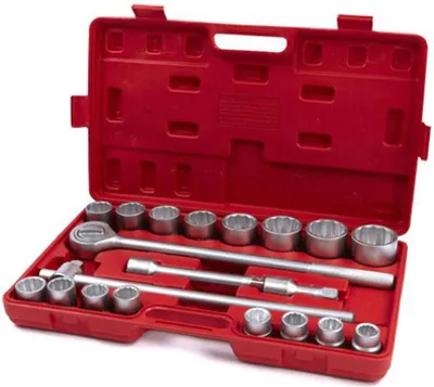 Obrázok produktu pre Sada nástrčných hlavíc - kľúčov 12-hran 3/4'' s račňou, 19 - 50mm, 20ks HBM Machines Holandsko