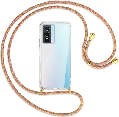 Produktbild von Handykette Backcover-Schutzhülle mit Band (Metall goldfarben) für vivo Y76 5G - Rainbow