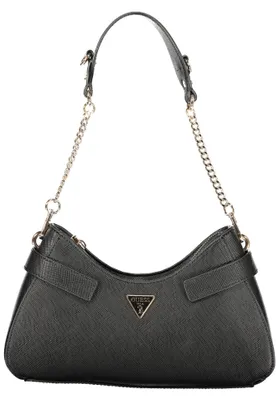 Produktbild von Elegante Schwarze Damentasche mit Kettengurt und Kontrastdetails
