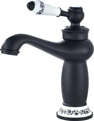 Produktbild von Waschtischarmatur mit Einhebelmischer im Retro-Stil, Schwarzmessing