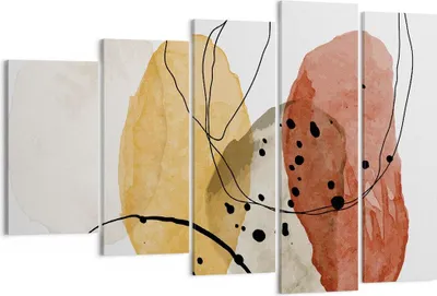 Produktbild von Bild auf Leinwand - Leinwandbild - 5 Teile - Aquarell Abstraktion Formen - 150x100cm - Wand Bild - Wanddeko - Wandbilder - Leinwanddruck - Bilder - Wanddekoration - Leinwand bilder - EG150x100-4658