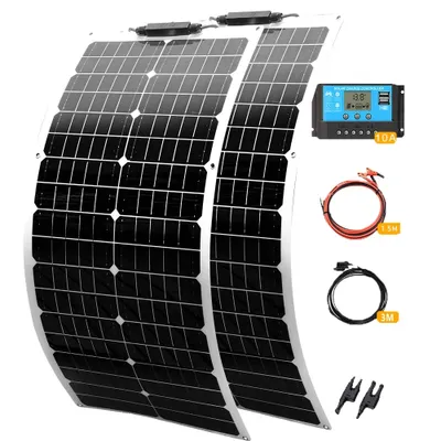 Immagine prodotto di Pannello solare flessibile, opzioni 50W / 100W / 120W, alta efficienza 24%, kit solare 100W bianco
