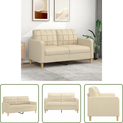 Produktbild von The Living Store 2-Sitzer-Sofa Creme 140 cm Stoff