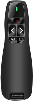 Image de Télécommande de présentation sans fil avec pointeur laser rouge - Télécommande PowerPoint 2,4 GHz - Plug & Play - Contrôle de présentation pour Windows et PC - Noir