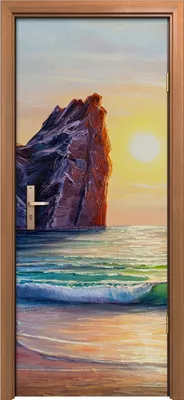 Produktbild von Türposter 80x200 cm Türaufkleber Türtapete Türfolie Klebefolie Sonnenuntergang auf dem Meer