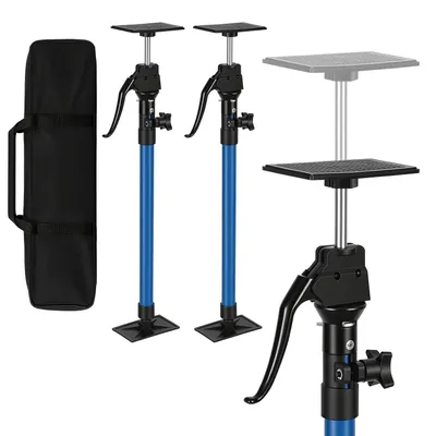 Immagine prodotto di Ikodm, 2 supporti telescopici, lunghezza da 60 a 115 cm, supporti a soffitto/montaggio, capacità fino a 100 kg, 3 livelli di regolazione, altezza regolabile, inclinazione da 0 a 180°, maniglia in alluminio