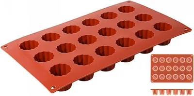 Produktbild von Bordelaiseform, Backform, aus Silikon, mit 8 oder 18 Formen wählbar : 3 cm Variante: 3 cm