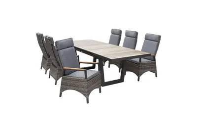 Produktbild von LC Garden »Keramo« Teak Dining Set I Sitzgruppe Gartenset natur-grau