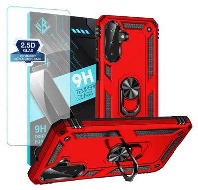Produktbild von Armor Outdoor Handyhülle für Samsung Galaxy A17 / A17 5G Handy Panzer Case Schutzhülle mit 9H Displayglas Displayschutz Farbe: Rot