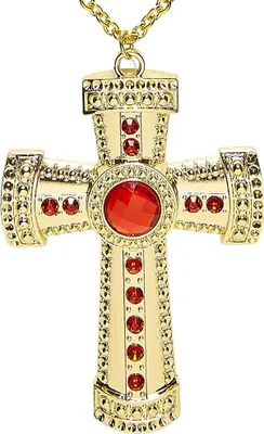 Produktbild von "Goldene Halskette Mit Kreuz Und Edelsteinen"